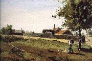 Camille Pissarro Entering the village oil painting reproduction